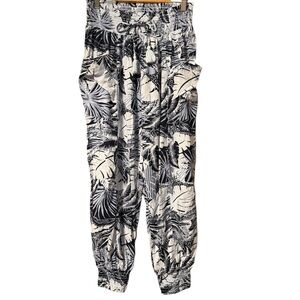 Tropical Print Jogger Pants